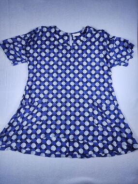 Komil‎ Short-Sleeve Tunic Top in Blue and White